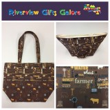 Large Tote Bag - Farmers Fighting Spirit - Words and Animals Large Tote Bag - Farmers Fighting Spirit - Words and Animals